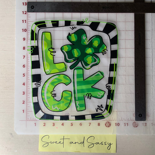 Luck Doodle Letters Hand Drawn DTF Transfer Design