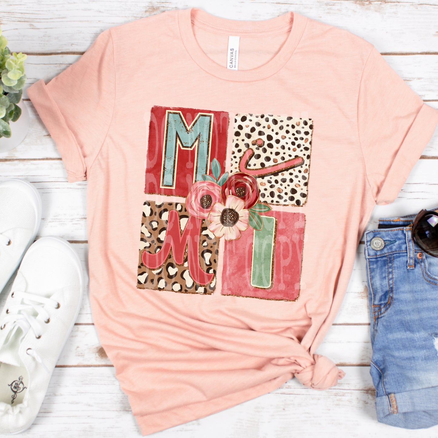 Mama, Mini, Mimi, Floral names DTF Transfer Design