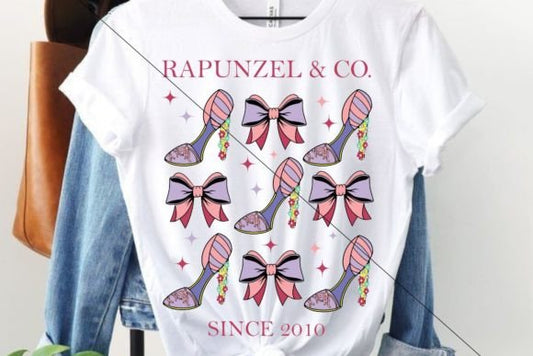 Rapunzel and Co Princess Shoes DTF Transfer Design CF