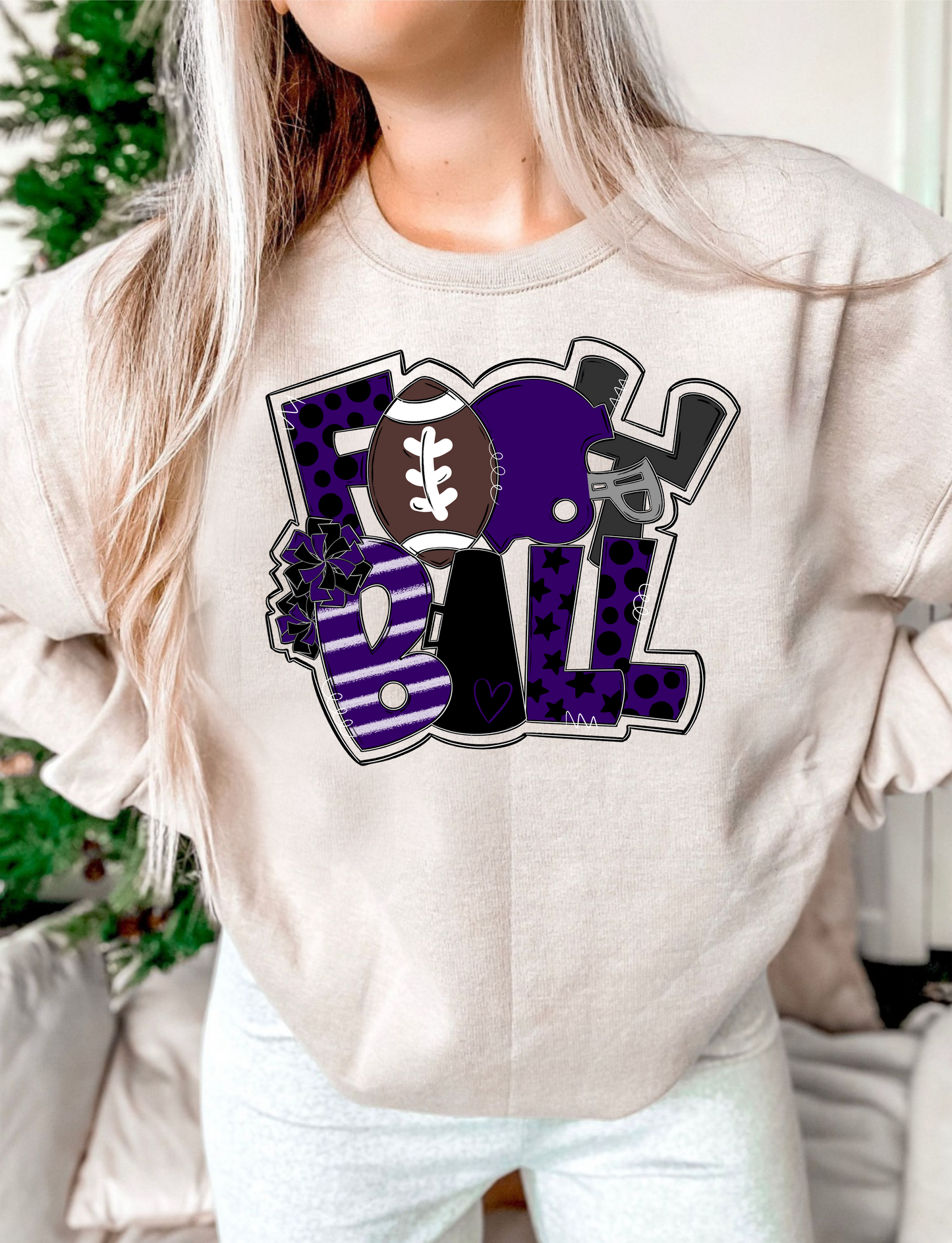 Football Word Art DTF Transfer Design Bev