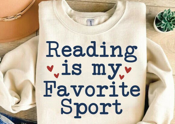 Reading is My Favorite Sport DTF Transfer Design