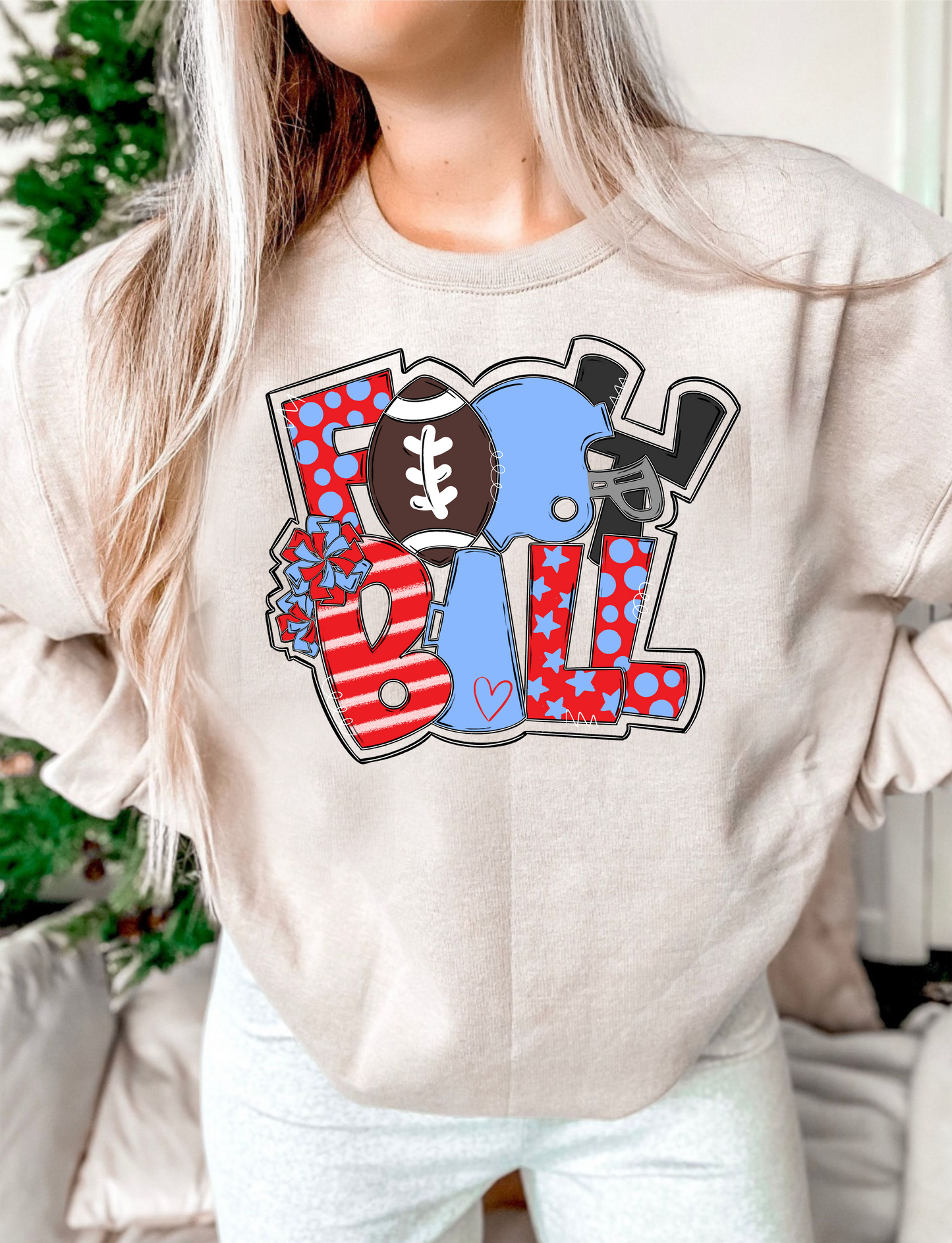 Football Word Art DTF Transfer Design Bev