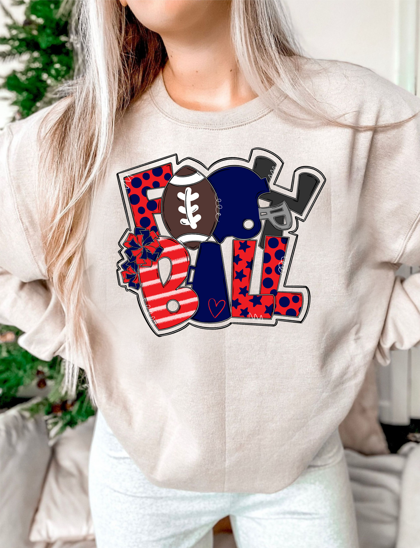 Football Word Art DTF Transfer Design Bev
