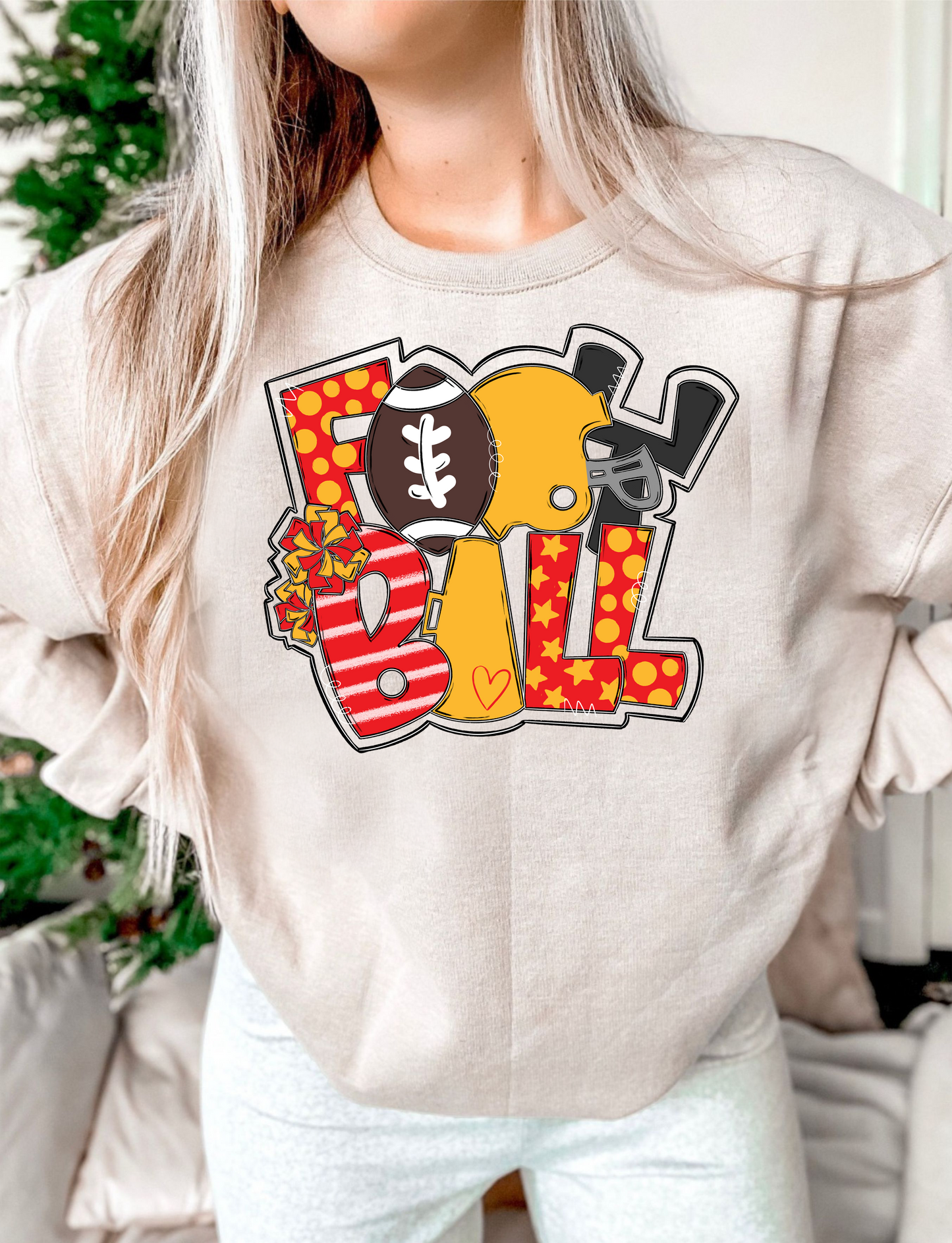 Football Word Art DTF Transfer Design Bev