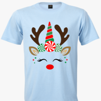 Candy Cane Unicorn DTF Transfer Design