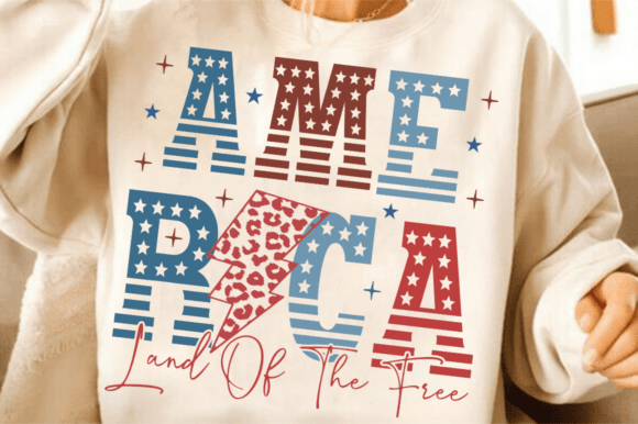 Retro America Land of the Free DTF Transfer Design