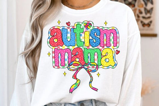 Autism Mama Coquette DTF Transfer Design CF
