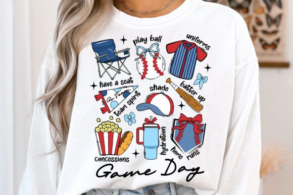 Game Day Baseball coquette collage DTF Transfer Design CF