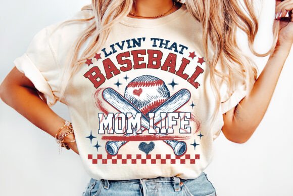 Livin' that baseball mom life retro DTF Transfer Design CF