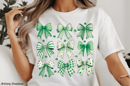 Coquette St. Patty's bows DTF Transfer Design CF