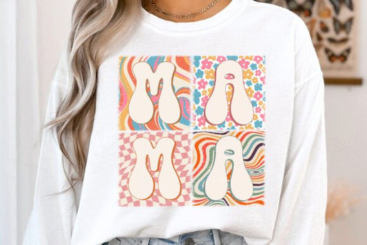 Retro Groovy Mama  DTF Transfer Design CF