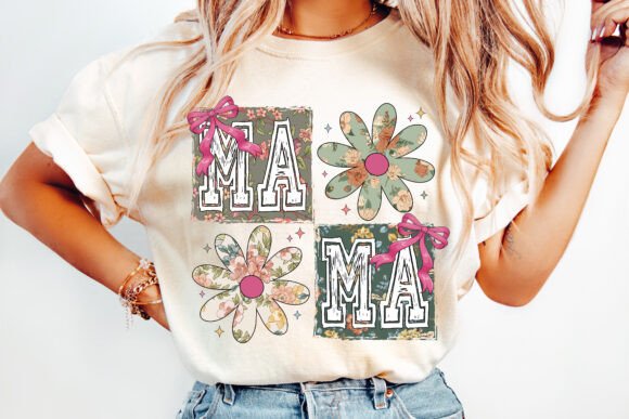 Retro Floral Mama  DTF Transfer Design CF