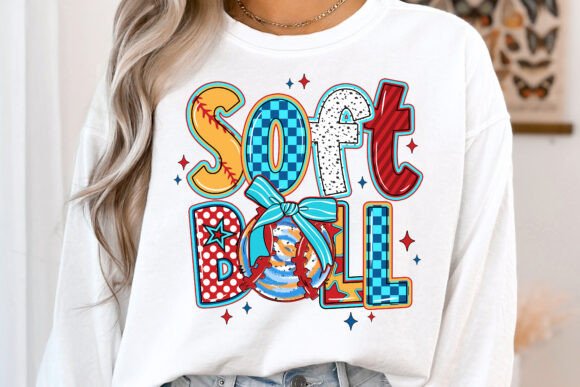 Softball doodle word DTF Transfer Design CF