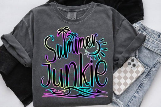 Summer Junkie Neon DTF Direct To Film Transfer