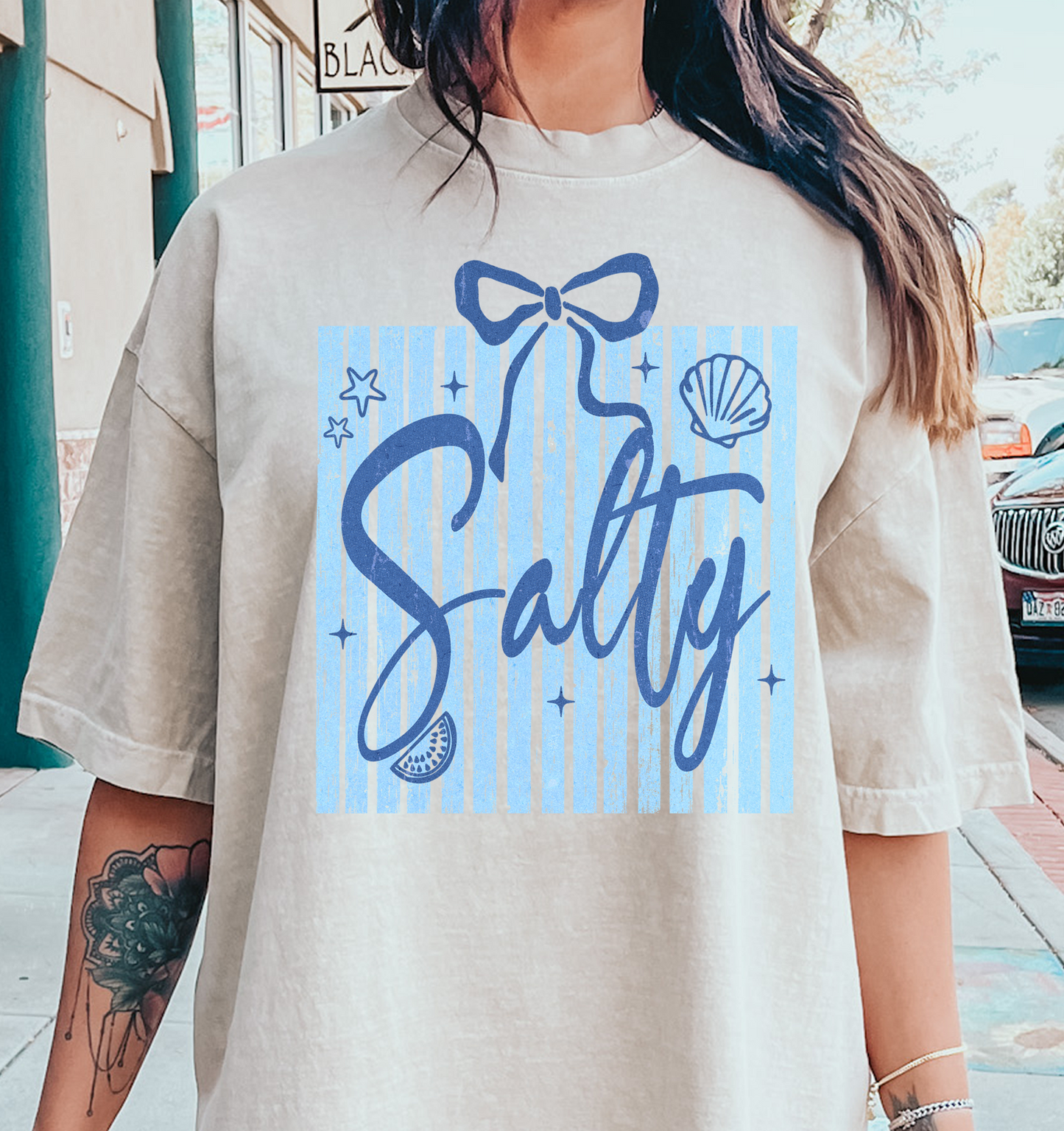 SALTY Beach Bow Stripes DTF Transfer Design