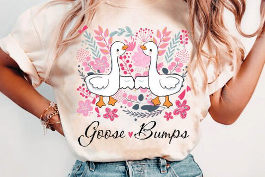 Goose Bumps preppy floral DTF Transfer Design CF
