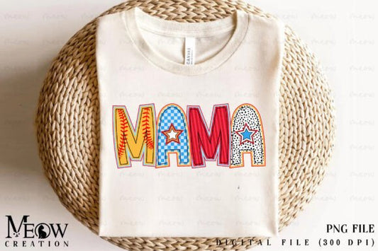 Softball Mama retro DTF Transfer Design CF