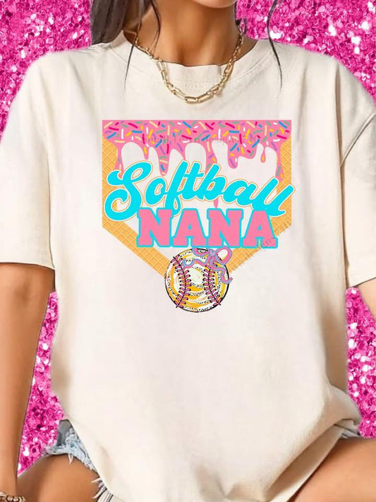 Softball Nana drip DTF Transfer Design STD