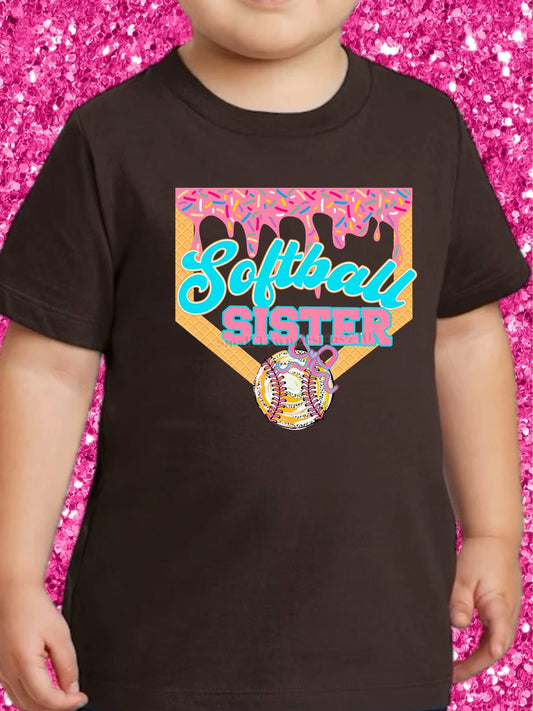 Softball Sister drip DTF Transfer Design STD