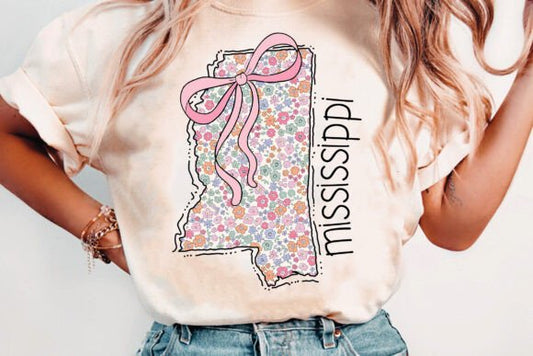 Mississippi State floral coquette DTF Transfer Design CF