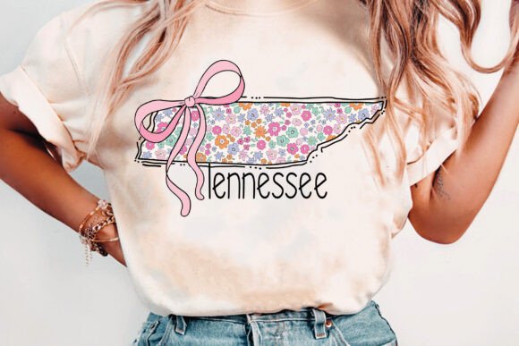Tennessee State floral coquette DTF Transfer Design CF