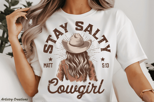 Stay Salty Cowgirl DTF Transfer Design CF