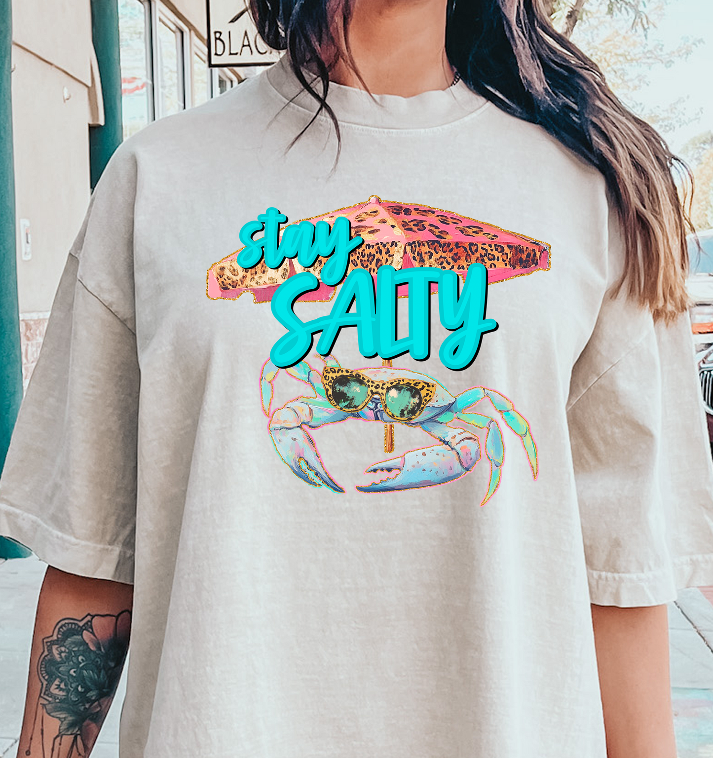 Stay Salty crab umbrella_ DTF Transfer Design