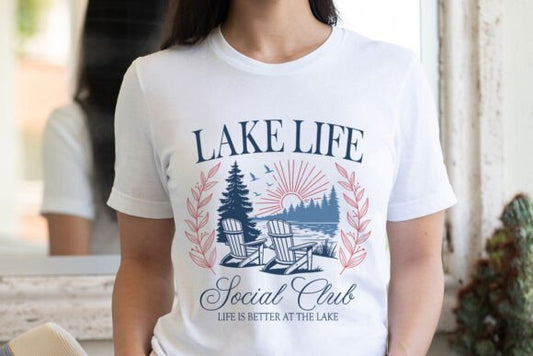 Lake life social club life is better at the lake DTF Transfer Design