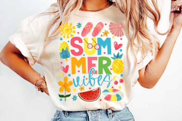 Summer Vibes boho DTF Transfer Design CF