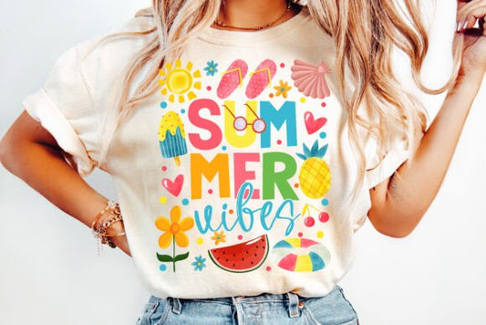 Summer Vibes boho DTF Transfer Design CF