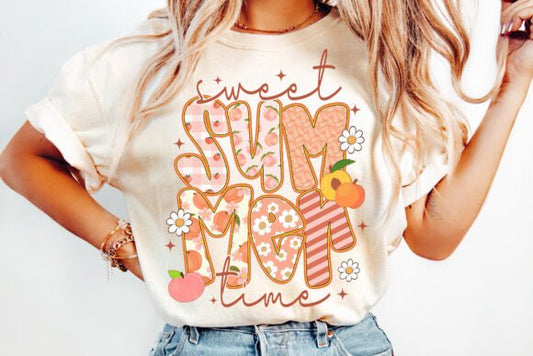 sweet summer time preppy DTF Direct To Film Transfer