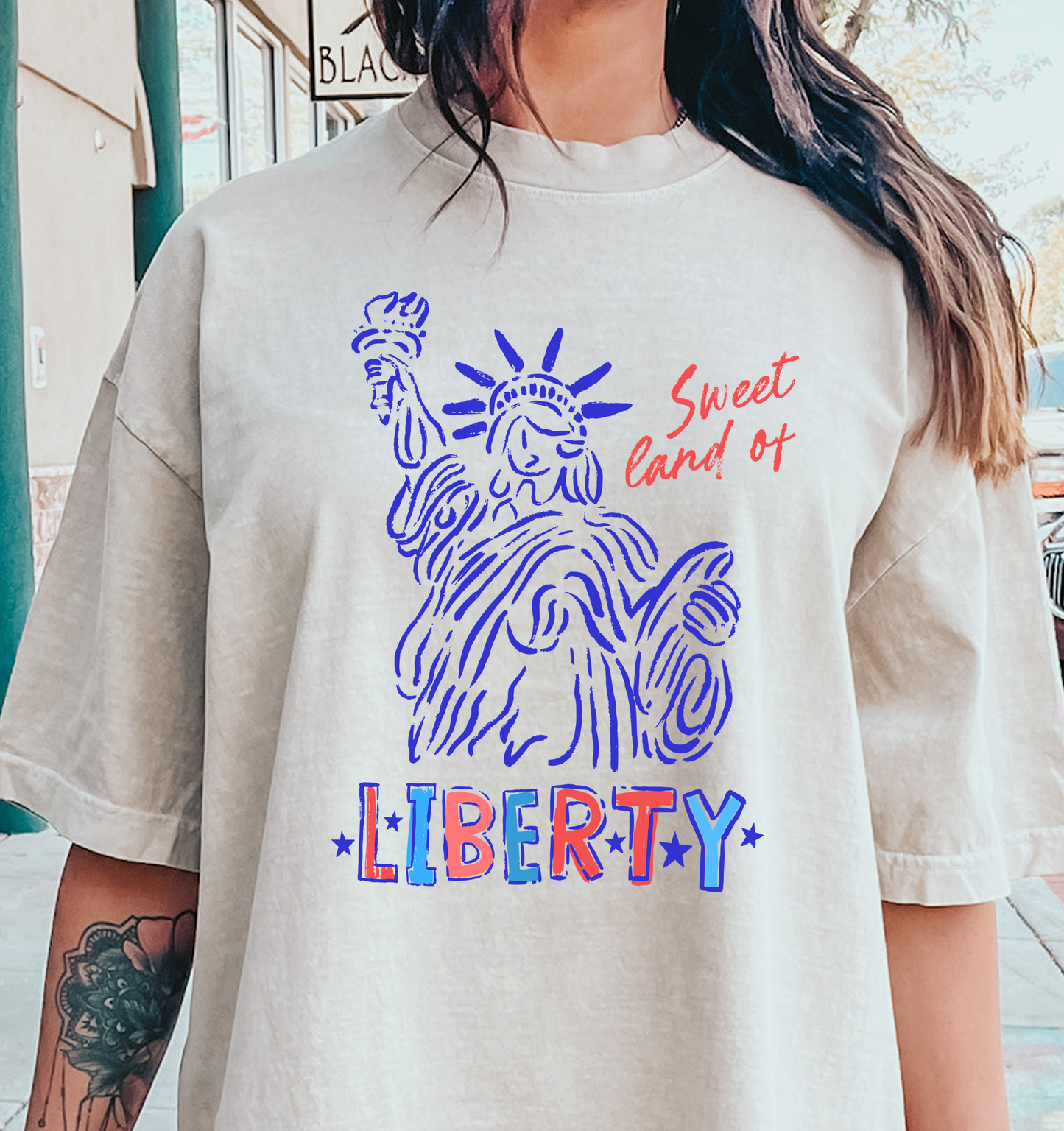 Sweet Land of Liberty statue of liberty DTF Transfer Design