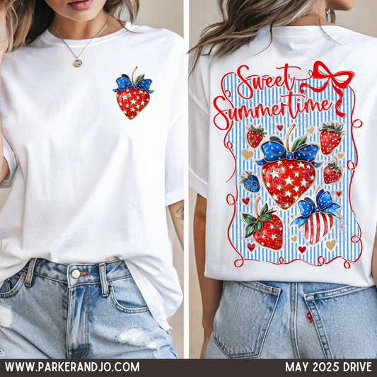 Sweet Summertime DTF Transfer Design PJ includes pocket