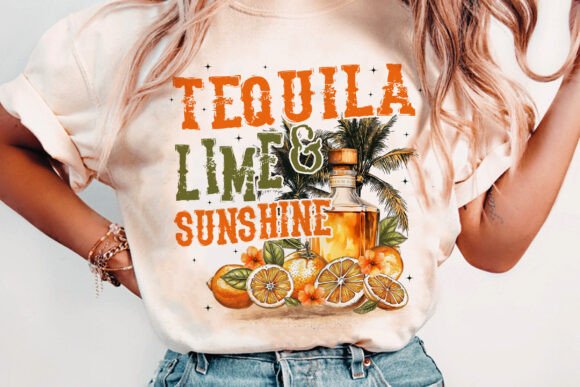Tequila Lime and Sunshine DTF Transfer Design CF