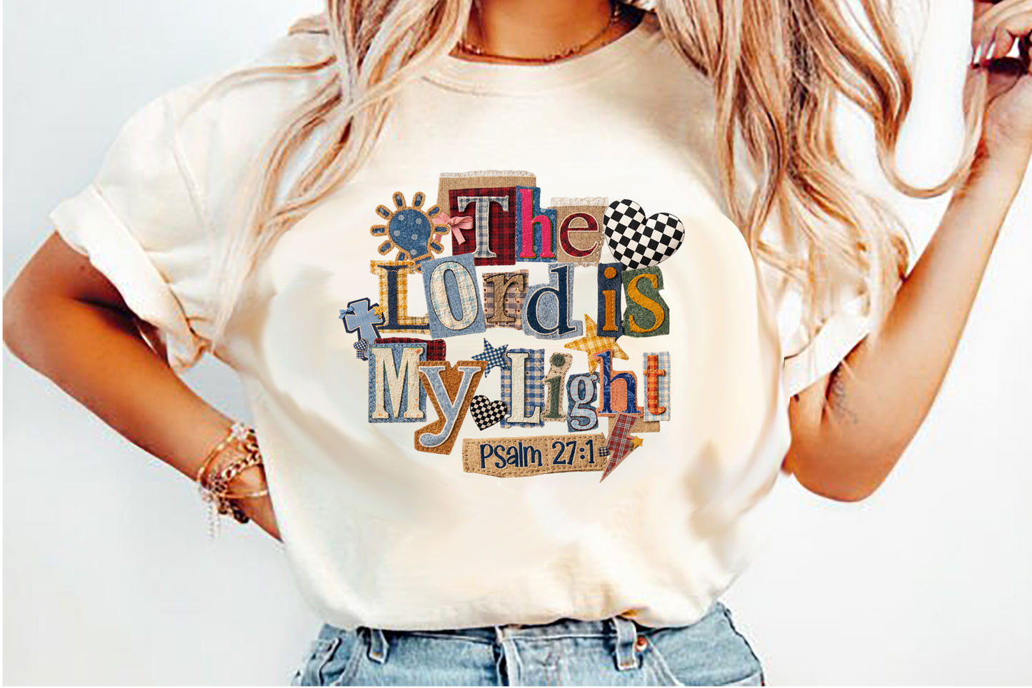 The Lord is my Light applique DTF Transfer Design