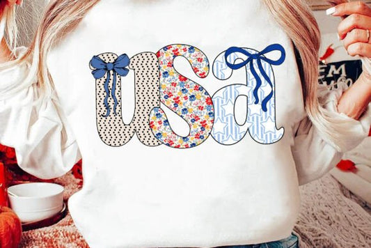 USA bow retro DTF Transfer Design CF