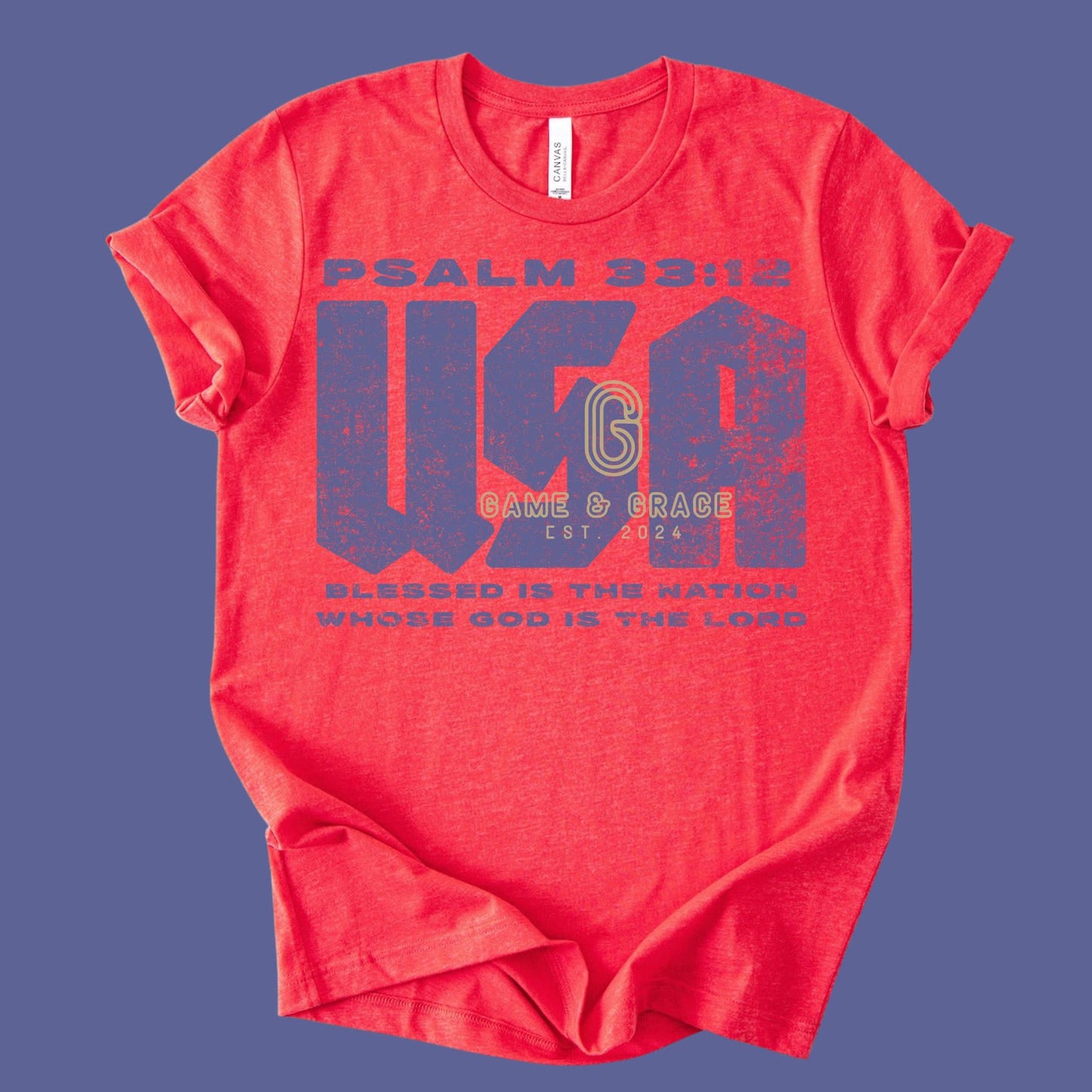 USA Psalm 33:12 DTF Transfer Design