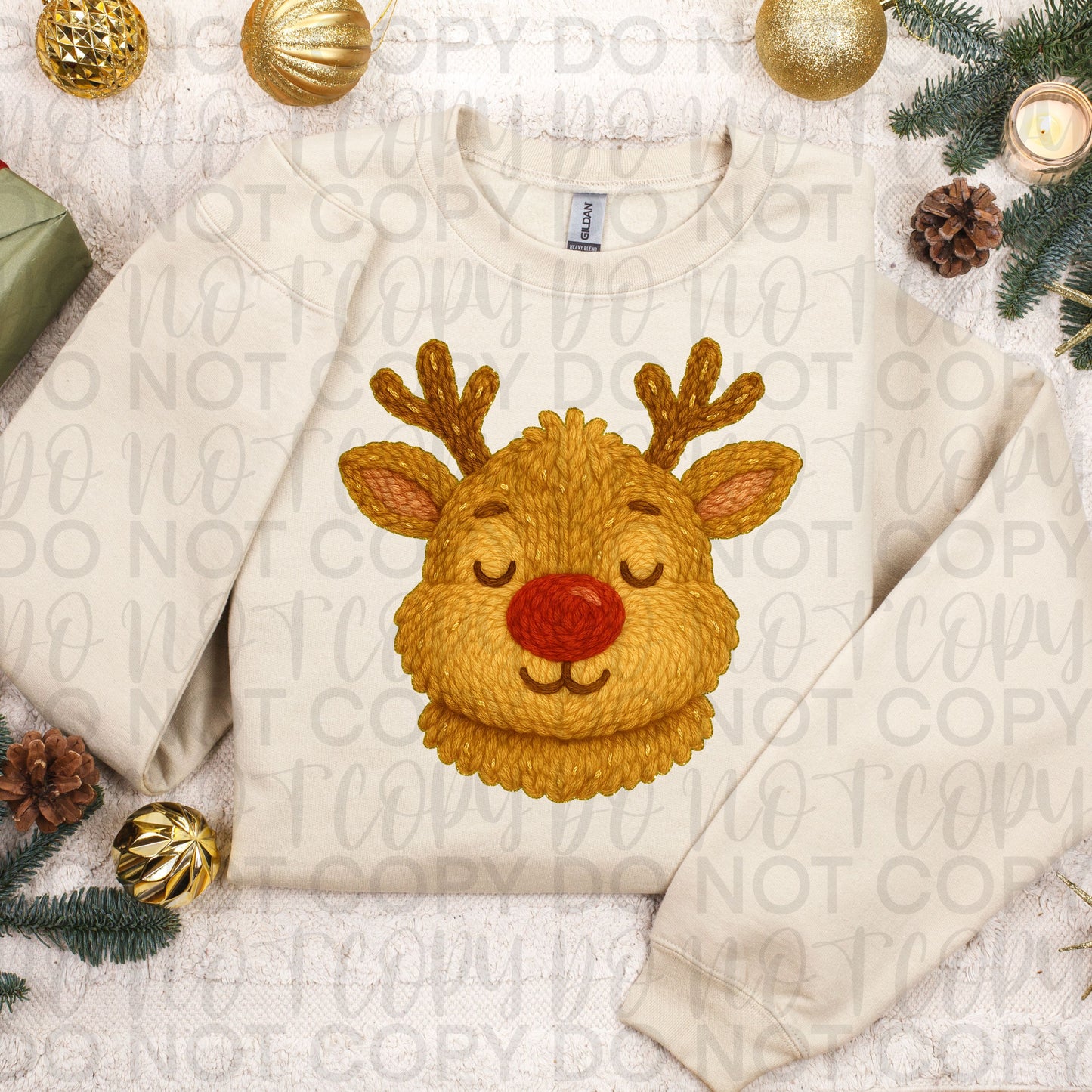 Yarn reindeer DTF Transfer Design SS