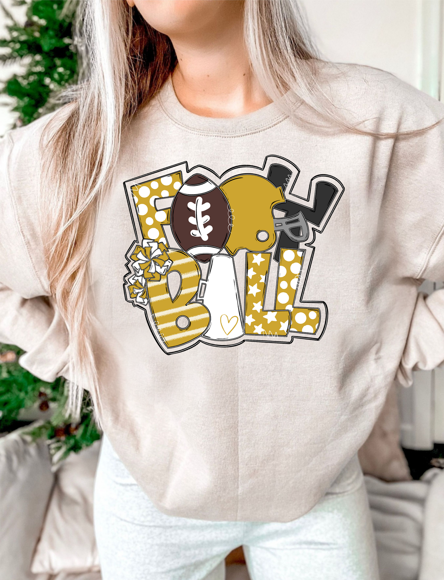 Football Word Art DTF Transfer Design Bev