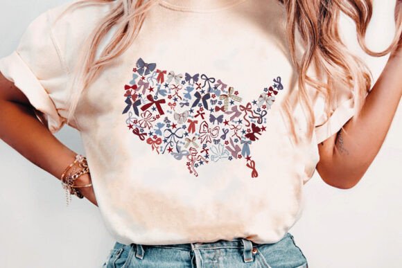 USA United States coquette bows DTF Transfer Design CF