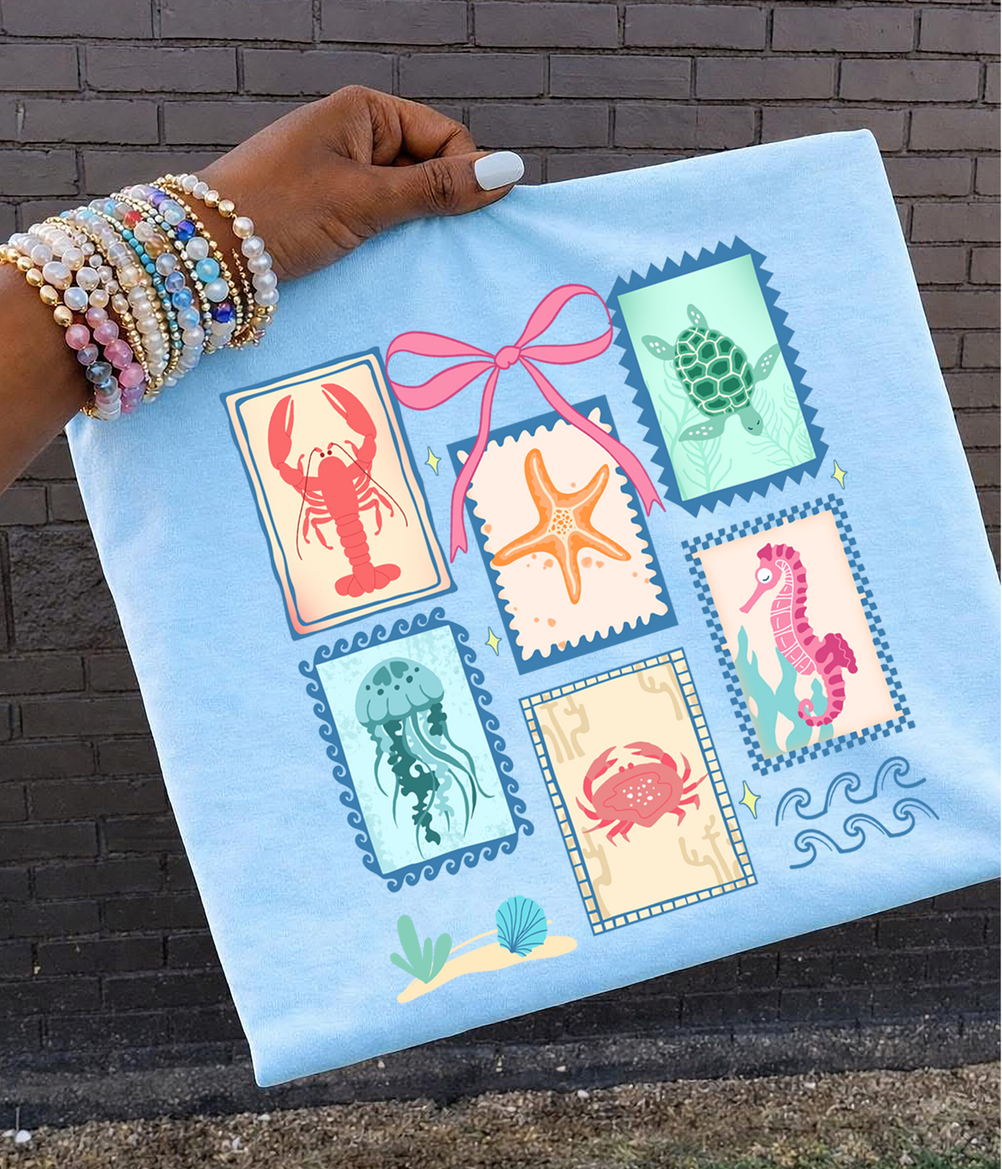 Vintage Summer Coastal Stamp DTF Transfer Design
