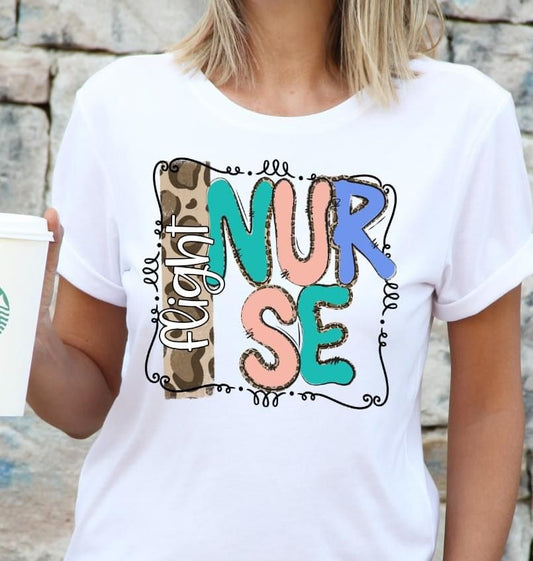 Flight Nurse DTF Transfer Design Bev