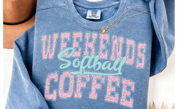 Weekends Coffee Softball DTF Transfer Design