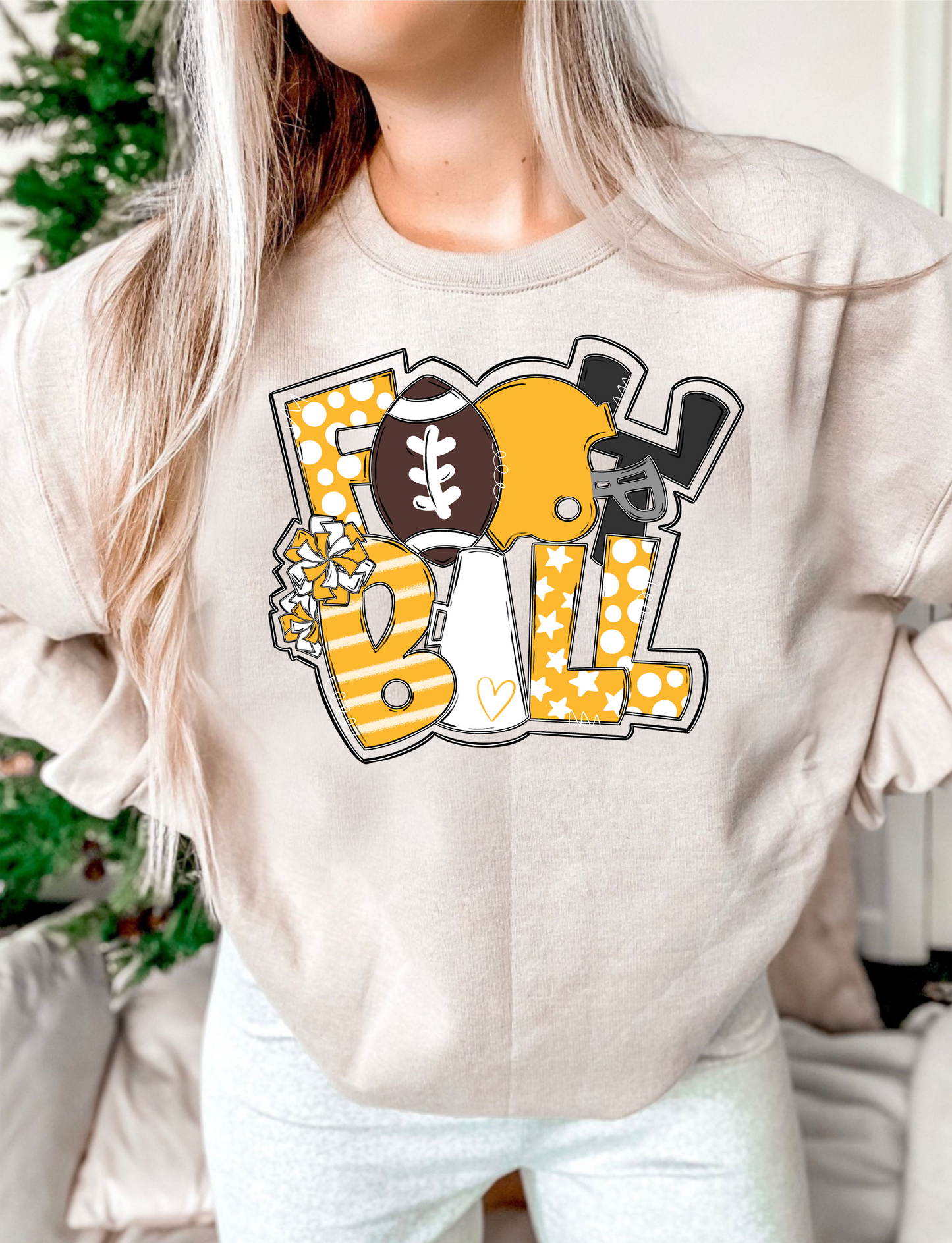 Football Word Art DTF Transfer Design Bev