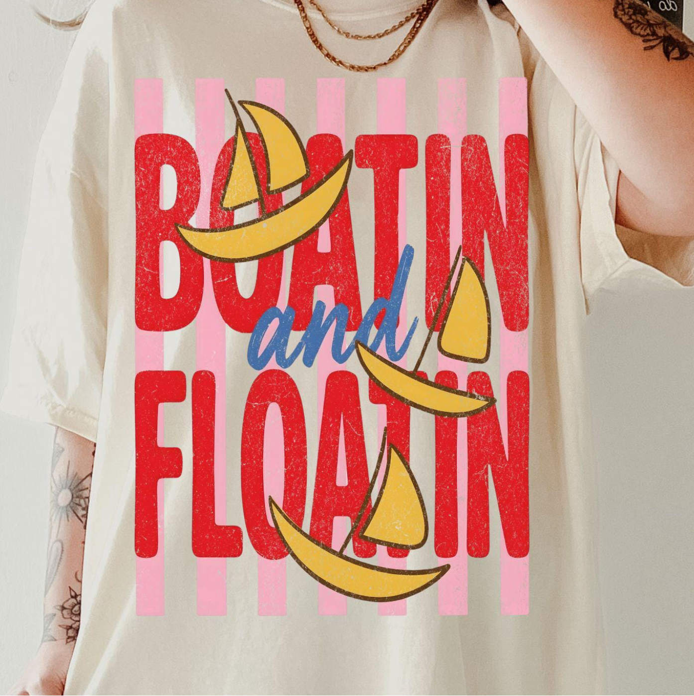 boatin and floatin DTF Transfer Design
