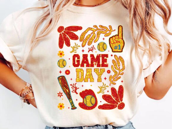 Boho Softball Game Day glitter DTF Transfer Design CF