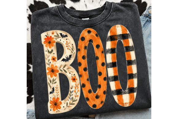 boo floral DTF Transfer Design
