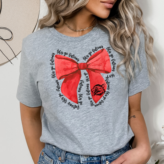 Falcons Red Let's Go Bow DTF Transfer Design