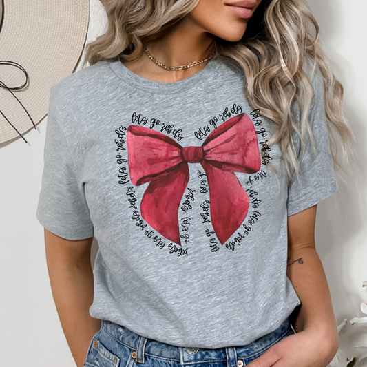Rebels Maroon Let's Go Bow DTF Transfer Design