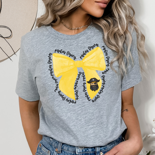 Pirates Yellow Let's Go Bow DTF Transfer Design